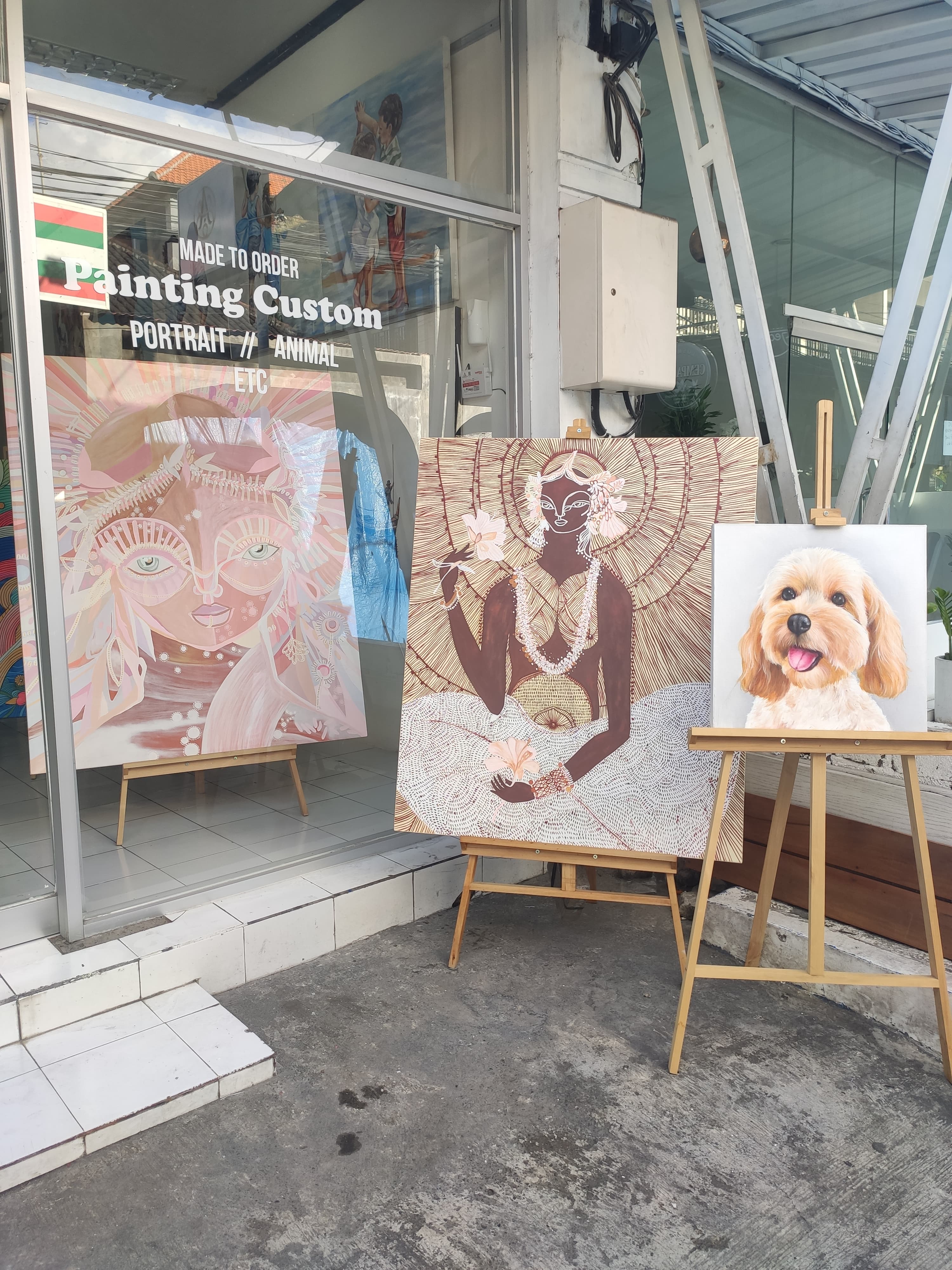 Handcrafted modern artwork from Bali on display at Aestha Gallery